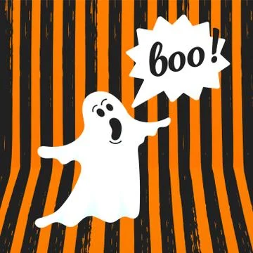 Boo ghost halloween message concept. Stock Illustration