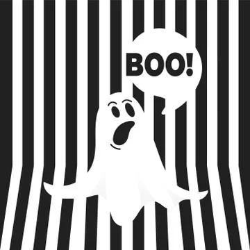 Boo ghost halloween message concept. Stock Illustration