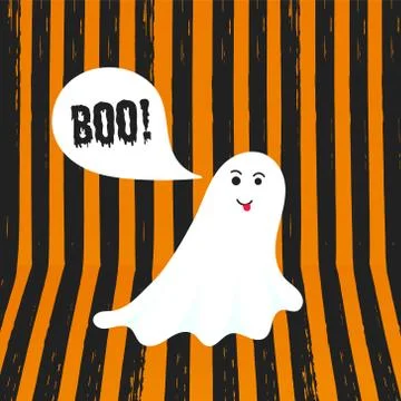 Boo ghost halloween message concept. Stock Illustration