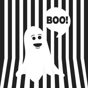 Boo ghost halloween message concept. Stock Illustration