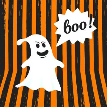 Boo ghost halloween message concept. Stock Illustration