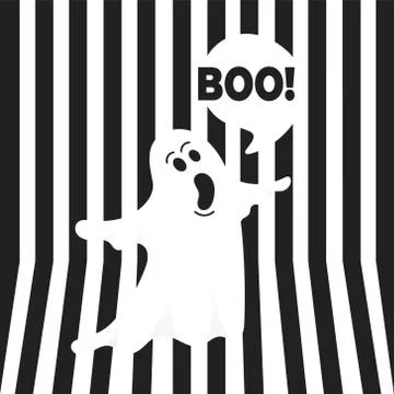 Boo ghost halloween message concept. Stock Illustration