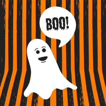 Boo ghost halloween message concept. Stock Illustration