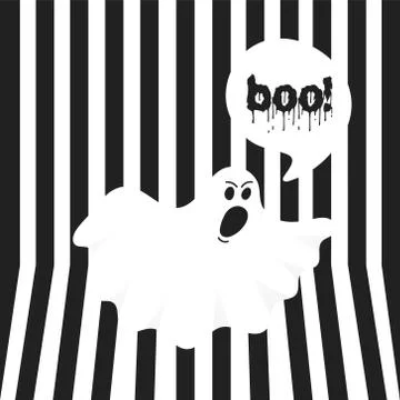 Boo ghost halloween message concept. Stock Illustration