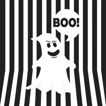 Boo ghost halloween message concept. Stock Illustration