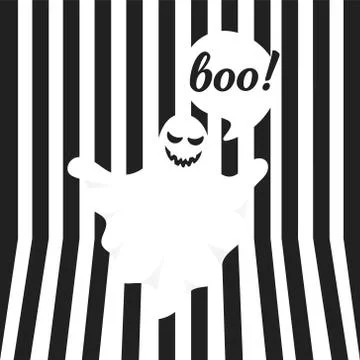 Boo ghost halloween message concept. Stock Illustration