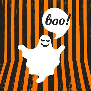 Boo ghost halloween message concept. Stock Illustration