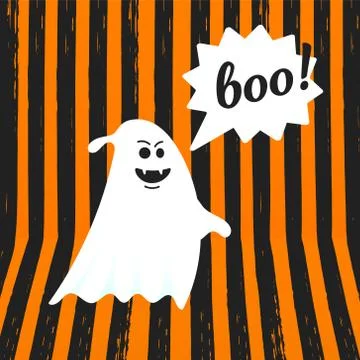 Boo ghost halloween message concept. Stock Illustration