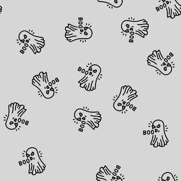 Boo ghost vector seamless pattern Illustrazione stock