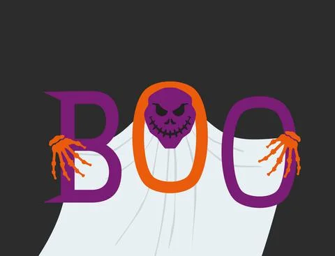 Boo Halloween scary ghost vector design element Stock Illustration