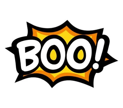 Boo letters on comic text. Isolated Vector Stock Illustration