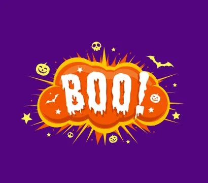 Boo letters on exploding comic bubble Stock Illustration