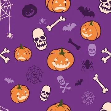 Boo Pumpkins Halloween Fun Pattern Stock Illustration