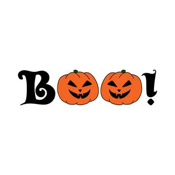 Boo pumpkins Halloween vector text design illustration Stock Illustration
