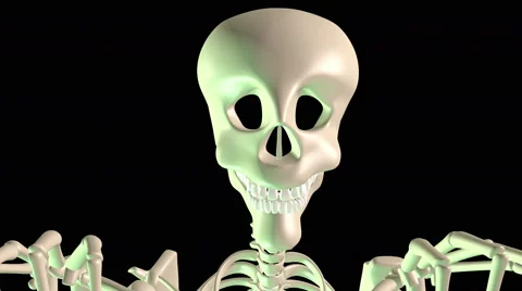Boo! Skeleton pops up (black background). Stock Footage 68224410