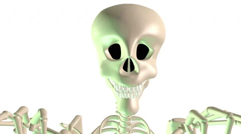 Boo! Skeleton pops up (white background). Stock Footage 68224426