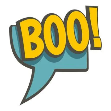 BOO, speech bubble icon isolated Illustrazione stock