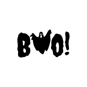 "Boo!" text with ghost. Vector illustration design. Stock Illustration