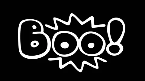 Boo - unexpected 2d text animation Stock Footage 42553302