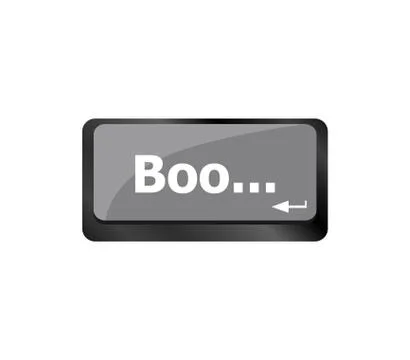 Boo word on computer enter keyboard keys Illustrazione stock