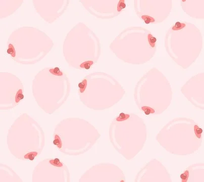 Boobs background. Tits pattern seamless. vector ornament Stock Illustration