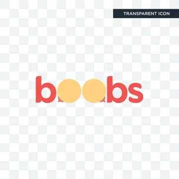 Boobs vector icon isolated on transparent background, boobs logo design Stock Illustration