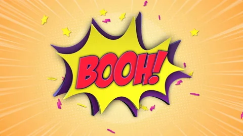 BOOH Comic Text and Speech Balloon Animation, with Alpha Matte, Loop Stock Footage 194840669