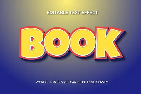 Book 3d editable text effect Stock Illustration