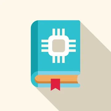 Book about microchips and electronics engineering representing studying mic.. Stock Illustration