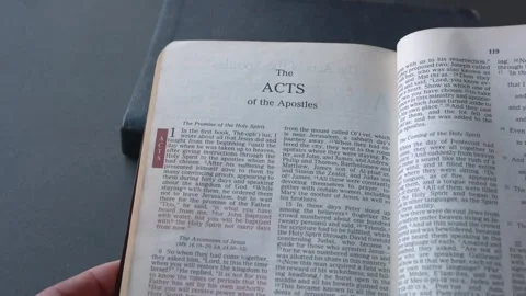 The book of Acts Chapter 1. New Testament, Holy Bible. Video stock 334019857