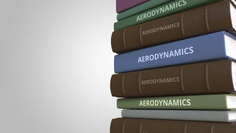Book with AERODYNAMICS title, 3D rendering Illustrazione stock
