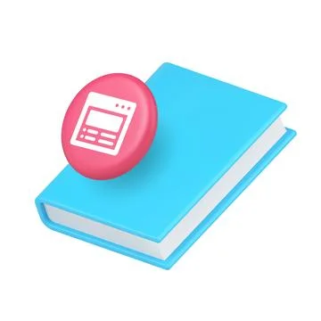 Book and browser icon for educational platforms and online learning interface Stock Illustration