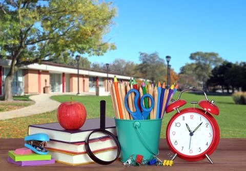 Book and campus Stock Photos