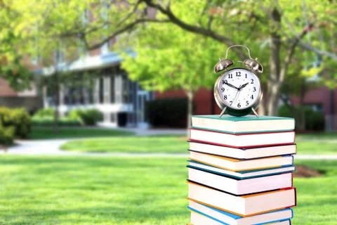 Book and campus Stock Photos