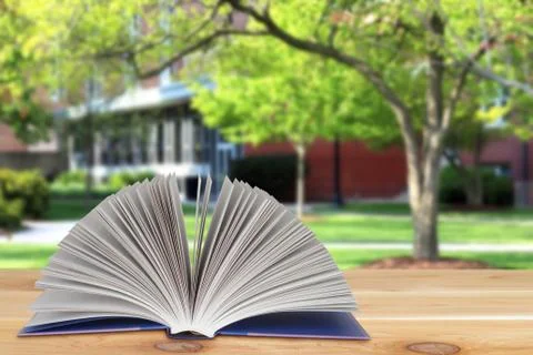 Book and campus Stock Photos