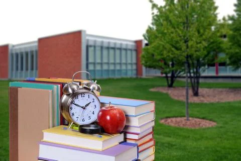 Book and campus Stock Photos