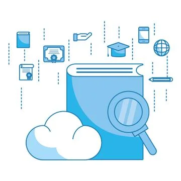 Book and clouds 스톡 일러스트