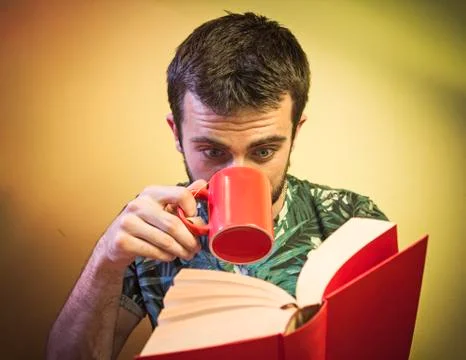 Book and coffee time Stock Photos