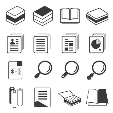 Book and document icons Stock Illustration
