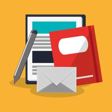 Book and envelope icon Stock Illustration