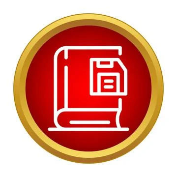 Book and floppy disk icon representing data save Stock Illustration