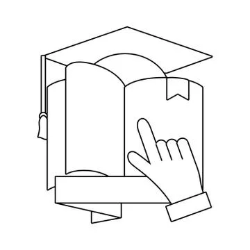 Book and graduation cap Illustrazione stock