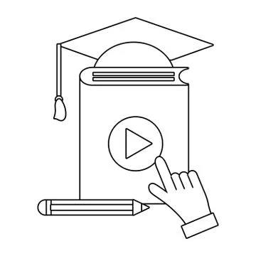 Book and graduation cap Illustrazione stock
