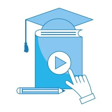 Book and graduation cap 스톡 일러스트