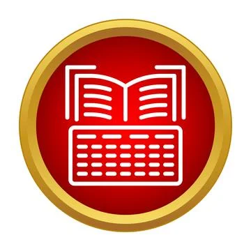 Book and keyboard representing writing and content creation Stock Illustration