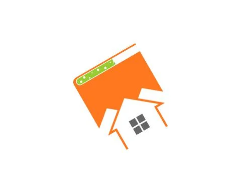 Book and laboratory test tube with housing inside Stock Illustration