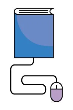 Book and mouse 스톡 일러스트