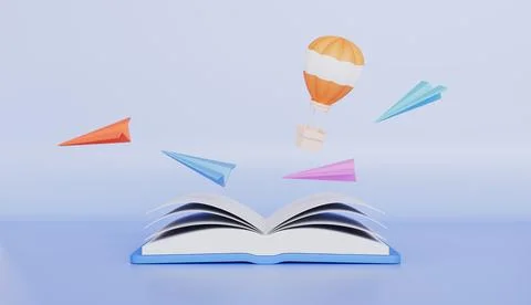 Book and reading, learning and thinking, ideas of reading concept Illustrazione stock