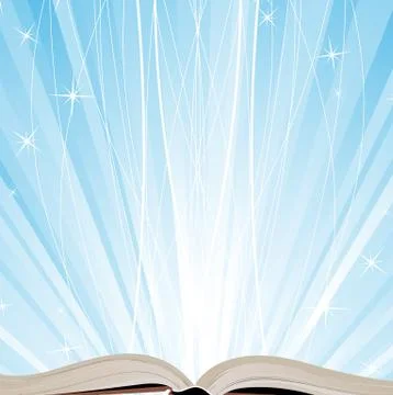 Book and sparkling light Stock Illustration