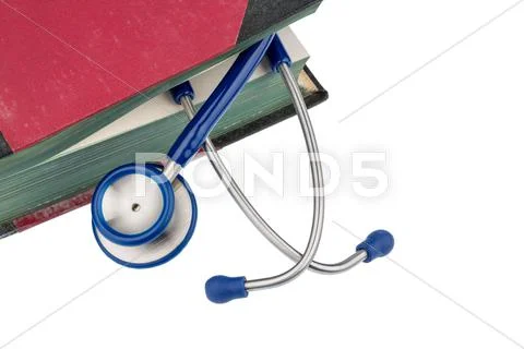 Book and stethoscope Stock Photos